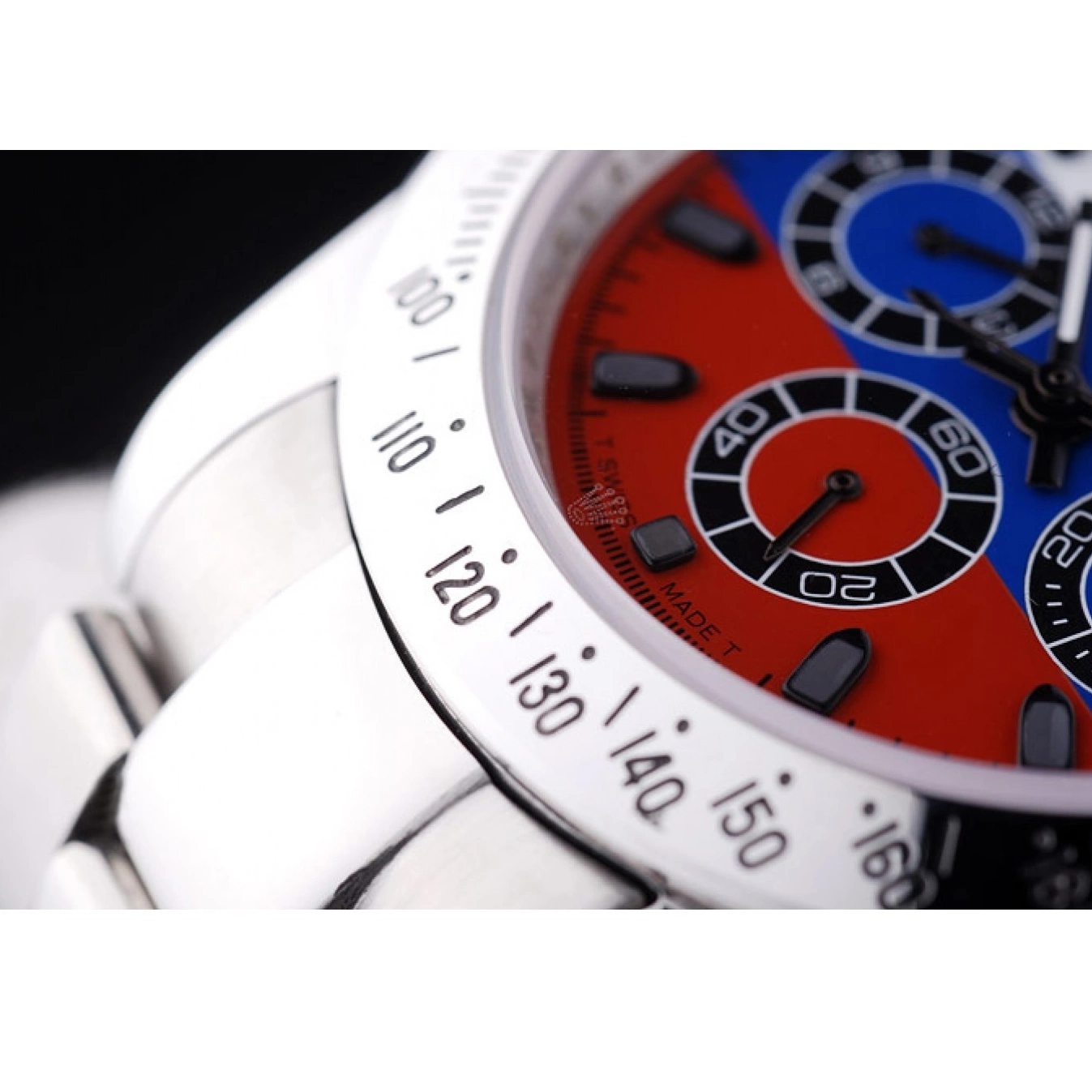 Aaa replica watch Rolex Cosmograph Flag Bracelet Silver Daytona 7473 Dial Russian 0520